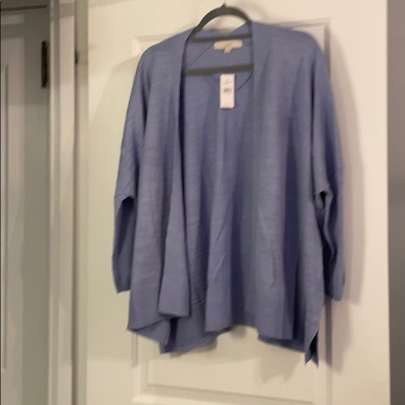 LOFT - Textured Open Poncho Sweater - Picture 5 of 8